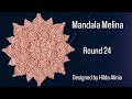 Crochet mandala melina for beginner round 24