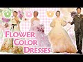 【花ドレス】お色直しで着たい！花が散りばめられた可愛すぎるフラワーカラードレス全５着♡