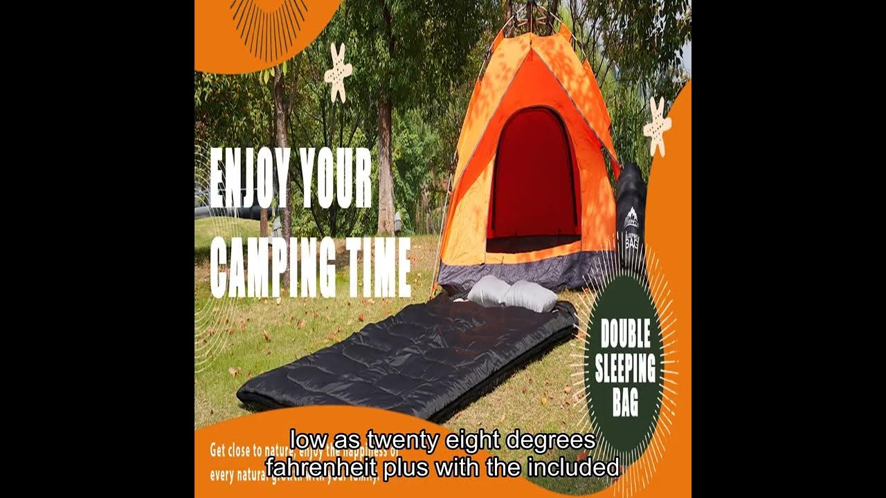 MEREZA Double Sleeping Bag with Draft Tube, 2 Person Sleeping Bags for