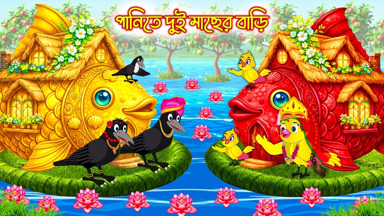 পানিতে দুই মাছের বাড়ি | Panite Dui Macher Bari | Bangla Cartoon | Rupkothar golpo Tuni Pakhir Golpo