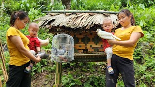 Single Mother: Build a bamboo pigeon coop - Build a farm | Phung Thi Binh