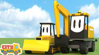 Shark Car Buried in Construction Site! Crane Rescue &amp; Safety Lesson | Kids Truck Story