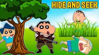 Shinchan playing hide and seek with friends 😂🔥 | Hide online hunter vs props funny game 😂