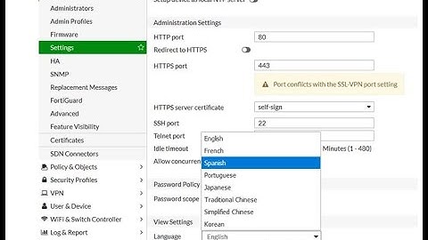 Fortigate dashboard language settings using CLI & GUI
