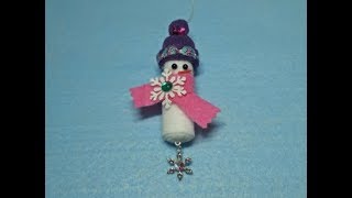DIY~Adorable & Easy Snowman Ornament! Collab W/Craftie!
