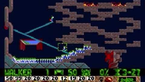 Lemmings Genesis/Mega Drive Walkthrough: Tricky Level 9