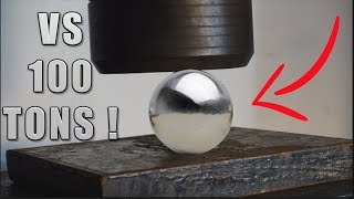 Can a Mirror Polished Japanese Foil Ball withstand a 100 Ton Hydraulic Press?! The Making +Crushing