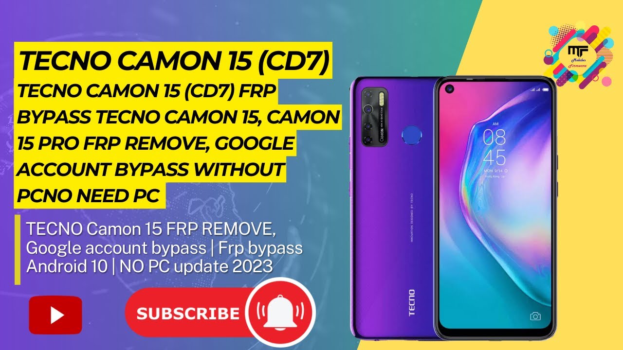 Tecno Camon 15 (CD7) FRP Bypass TECNO Camon 15 ,Camon 15 Pro FRP REMOVE, Google account bypass
