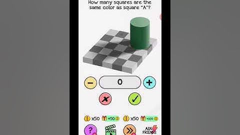 Braindom Level 70 Solution - How many squares are the same color as square "A"?