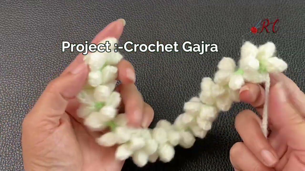 Handmade Crochet Gajra || Crochet Jasmine || Reusable Gajra || leftover yarn jasmine decorative band