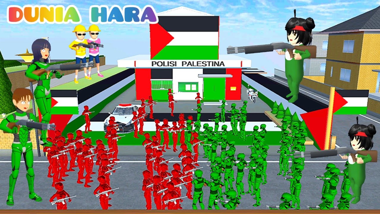 Markas Polisi Palestina di Jajah negara Asing 😱 Yuta Mio Jadi Robot Palestina VS Robot Lava