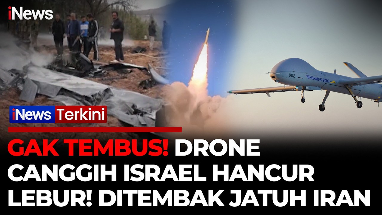 IRAN Ngamuk! Drone Canggih Hermes Israel Ditembak Jatuh, Puingnya Terbakar Hebat di Lorestan | INews