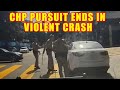 California Highway Patrol Pursuit Through Downtown Los Angeles Ends in Crash