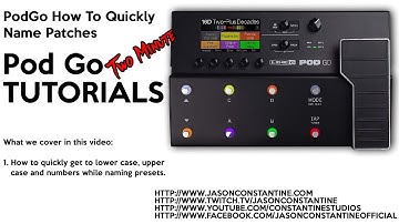 PodGo: Two Minute Tutorial: How To Quickly Change Characters When Naming Presets