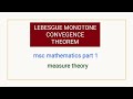Lebesgue monotone convergence theorem