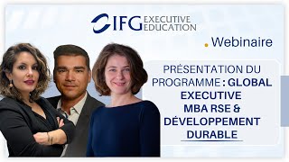 Présentation du programme Executive MBA RSE et Développement Durable