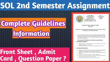 SOL Second Semester Guidelines Release 2021 || Complete information || Front Sheet , Admit card ?