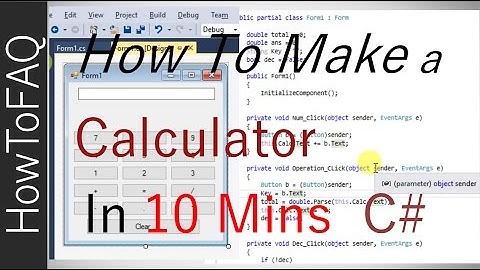 Making a Calculator C# Visual Studio 10 Minutes | Coding How To Program Make Calculator 2016 2017