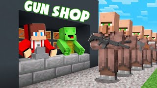 JJ and Mikey Opened a GUN SHOP in Minecraft !  Maizen