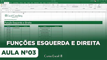 Como usar esquerda e DIREITA no Excel?
