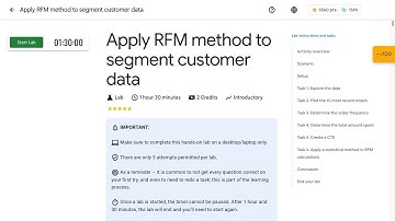 Apply RFM method to segment customer data | #qwiklabs | #coursera #CLI