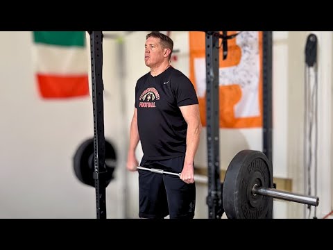 Barbell Shrug demonstration thumbnail — Barbell Shrugs (How To, Grips, Coaching Tips)