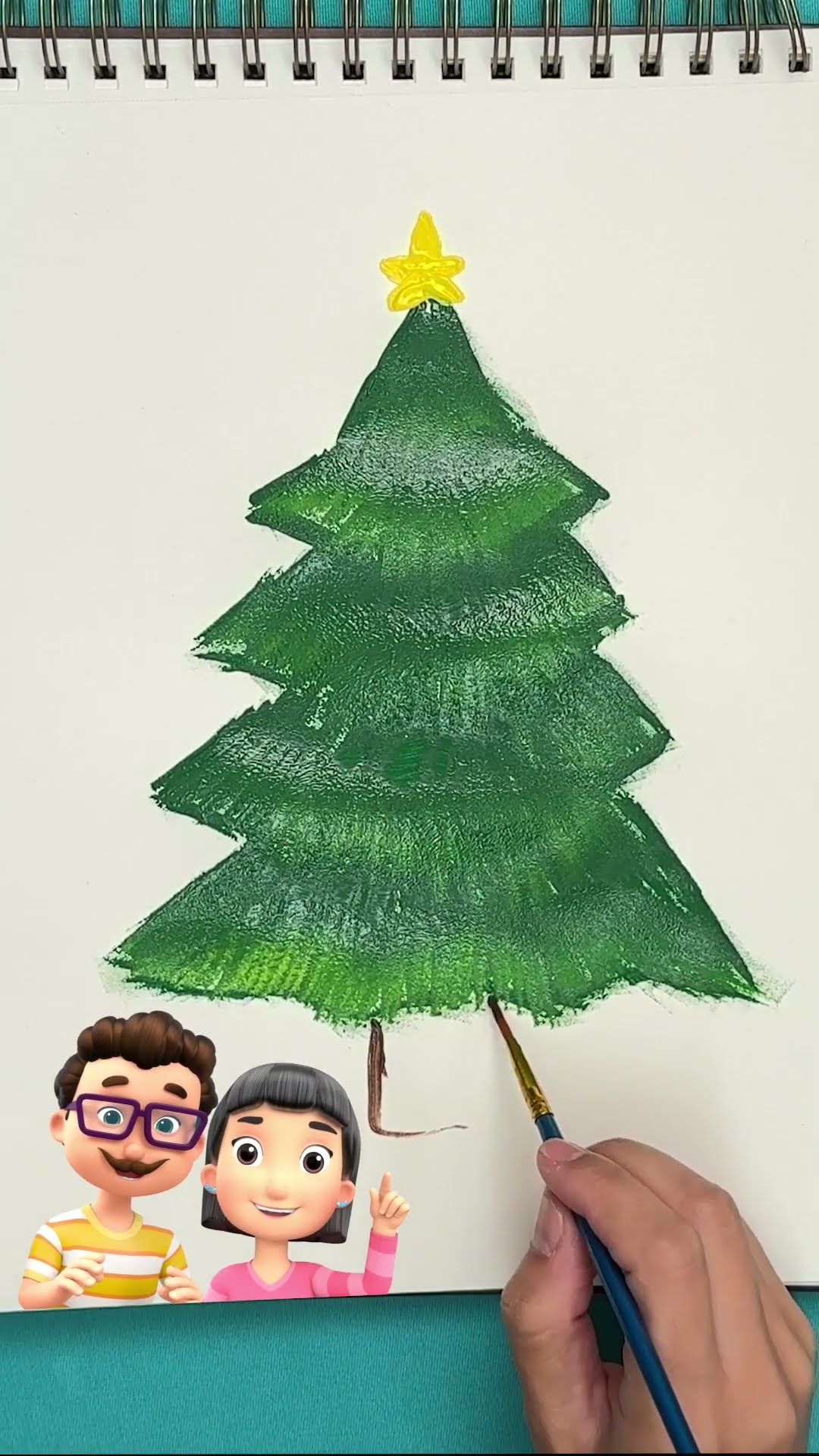Pintando un arbol de Navidad ?? #CancionesInfantiles #LittleBabyBum