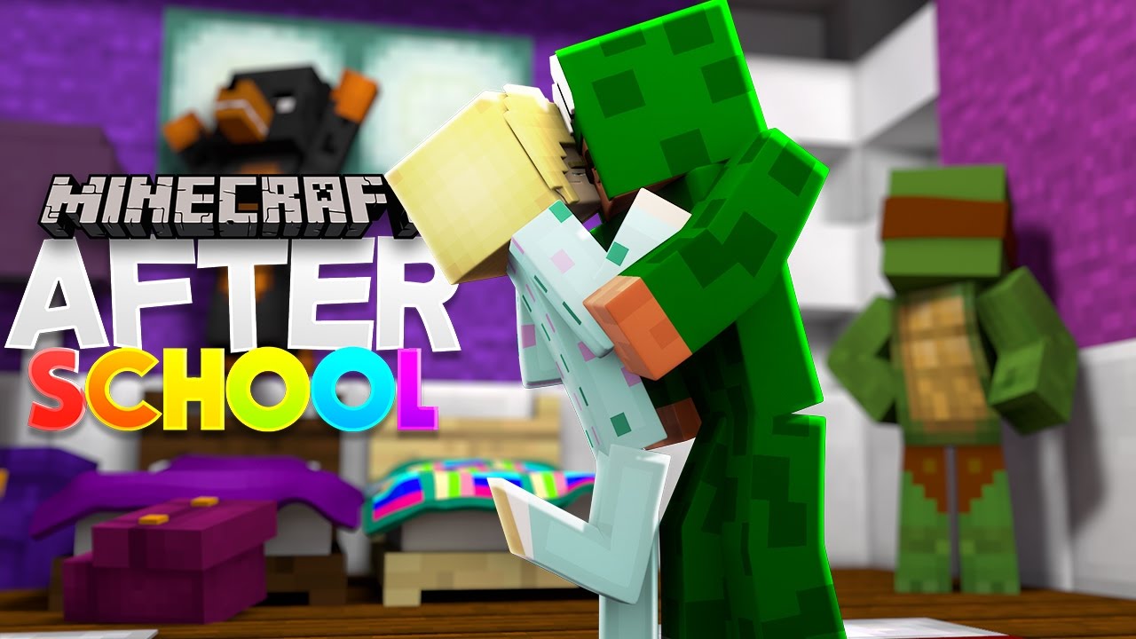 Minecraft - AFTER SCHOOL - LITTLE LIZARD'S FIRST KISS!?