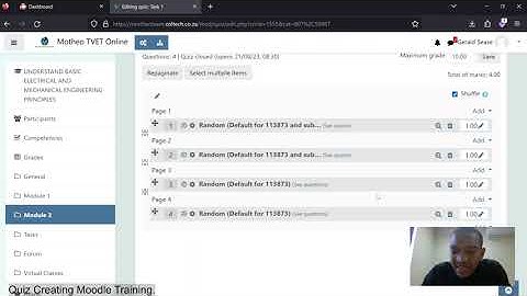 Adding Random Questions from question bank Moodle Quiz