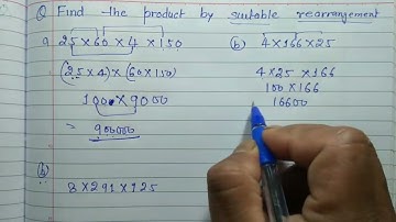 Find the product by suitable rearrangement