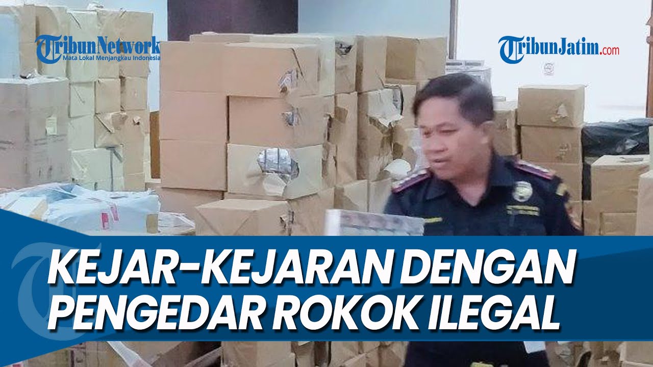 KEJAR-KEJARAN PETUGAS DENGAN PENGEDAR ROKOK ILEGAL, Ini Endingnya