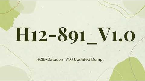 2024 H12-891_V1.0 HCIE-Datacom V1.0 Exam Updated Dumps