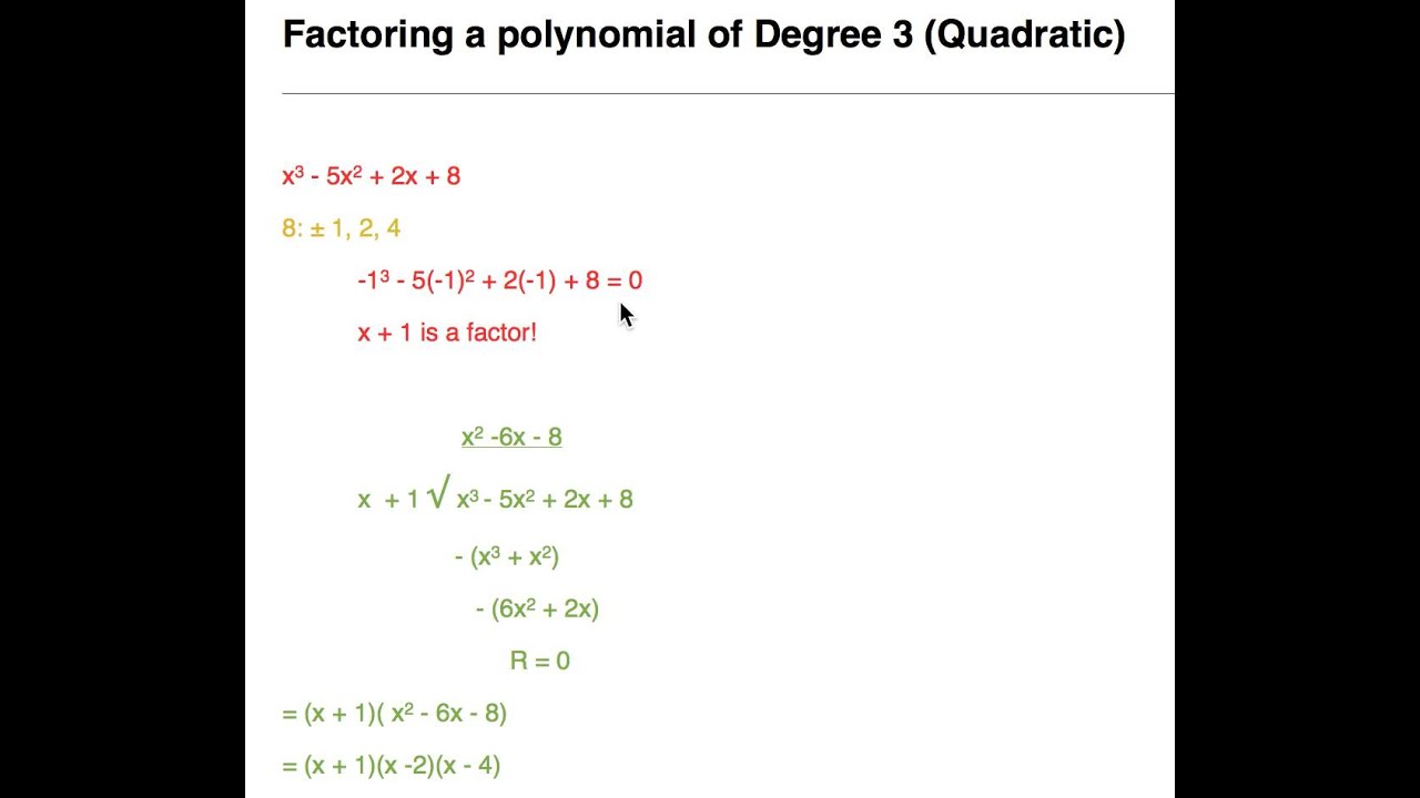 Howto: How To Factor A Trinomial With A Degree Of 3