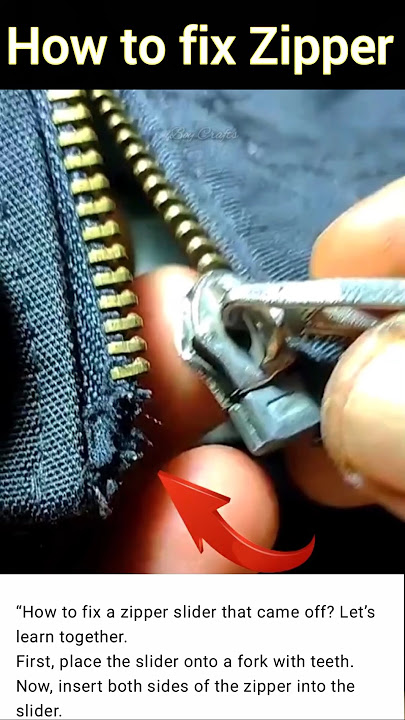 How to fix a Zipper Slider #shorts