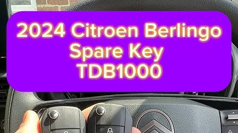 TDB1000 - 2024 Citroen Berlingo - Spare Remote Programming