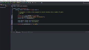 Java program to convert minutes into a number of years and days
