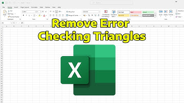 How To Remove Error Checking Triangles From Excel