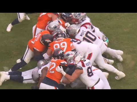 Drake Maye CONTROVERSIAL 4th Down QB Sneak | Broncos vs Patriots AFC Championship Highlights