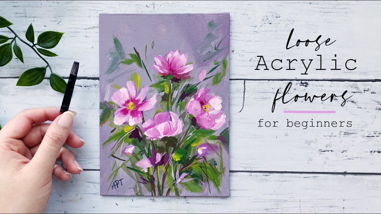 Acrylic Flower Painting Flower Painting Tutorial Painting Flowers YouTube