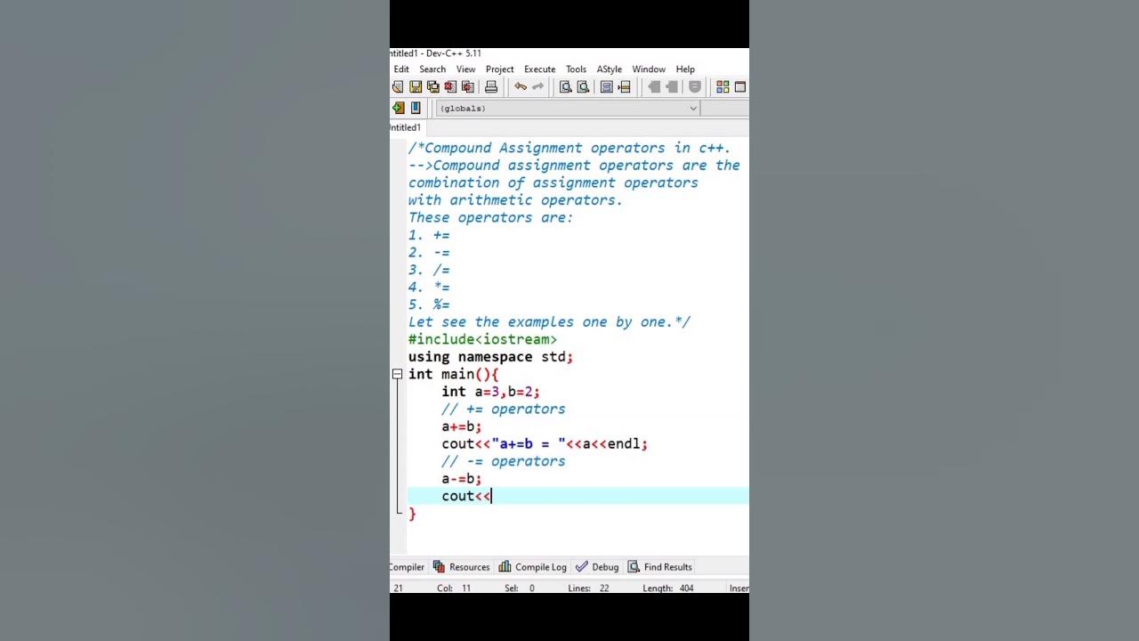 Compound assignment operators in c++ | #c++ #codingZone - YouTube