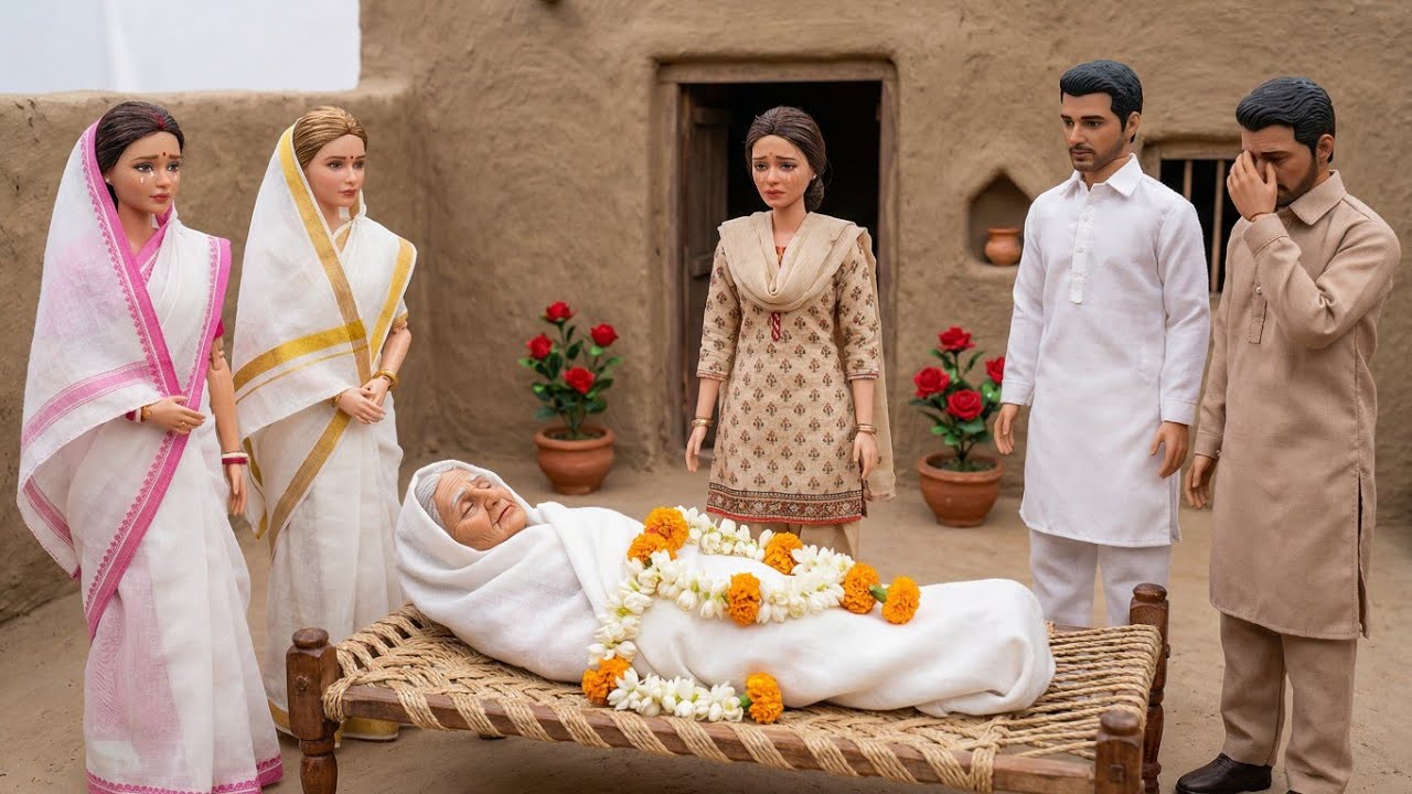 Миниатюрная кукла. Повседневная рутина в индийской деревне.