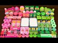 POCKY PINK vs GREEN! Mixing Random into GLOSSY Slime ! Satisfying Slime Video #1099