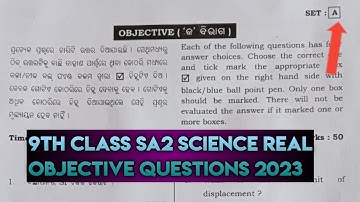 9th class SA2 real Science Objective MCQ question | 9th class SA2 real mcq Science questions