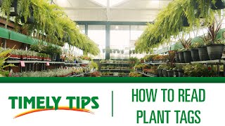 Timely Tips: How to Read Plant Tags