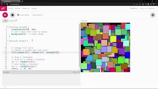 P5.js - Drawing colorful random rectangles