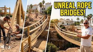 15-Metre Rope Bridge Stretching Between Treehouses Treehouse Life Build