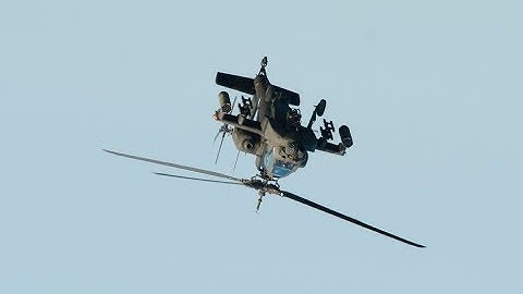 AH-64A Apache maneuverability demonstration (loop, barrel roll)