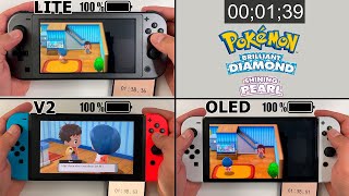 Battery Life of Pokémon BDSP - Nintendo Switch LITE vs. Standard V2 vs. OLED