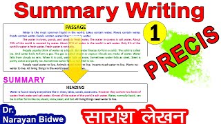 Summary Writing in English 1 | Precis Writing 1 | Saransh lekhan 1 | summary writing class 12