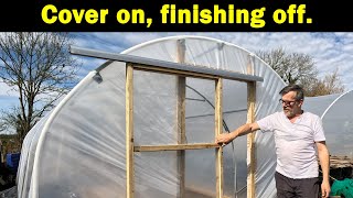 Polytunnel Cover On |  Finishing off | Tunnel Complete | Green Side Up